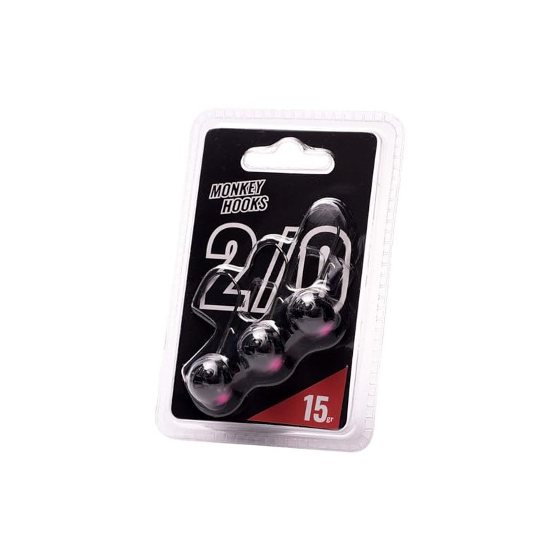 Monkey Lures Hook - 3 Jig Heads, Size/Weight/Colour: Size 2/0