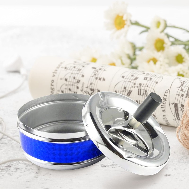Starlet24 Rotating ashtray, wind ashtray, storm ashtray, blue, 13 cm