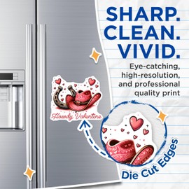 (2 Pack) Howdy Valentine Magnets - Heart Horseshoe Magnets - Cowgirl Hat Valentine's Day Magnets - 5" On Longest Side - for Cars, Refrigerators, Toolboxes, Lockers - Made in USA BMCS3141