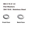 Fajoeda Washers M8.50 pieces washers M8 stainless steel A2 -