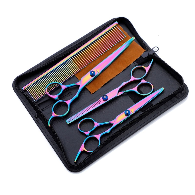 Pet Hair Scissors Professional Stainless Steel Trimming Colorful Safety Pet