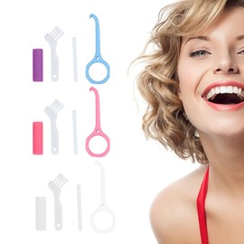 TISCH 3 Stück Mundpflegeset, Entferner für Unsichtbare Zahnspangen, Aligner Removal Tool, Zahnspange Haken, Mundpflege (3 Colors)