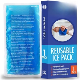 2 Pack Gel Ice Packs for Injuries, Reusable Gel Ice Pack for Hot Cold Compress,  Soft Ice Packs for Injuries Reusable Gel, Alternative for Hot Water Bottles, Injury Ice Pack (Blue, Large) - Color: Blue - 1Pack, Size: Regular