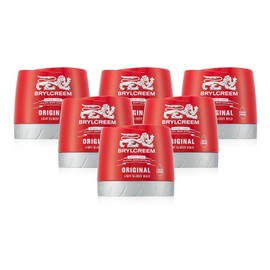 6 x BRYLCREEM Original Lightly Shiny Keep Men's Hair Styling Cream Red Tin 150ml by BRYLCREEM