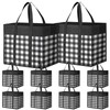 WOWBOX Reusable Grocery Bags 35L，Black-10 Pack