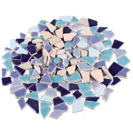 FOMIYES Mosaic Ceramic Stones Mosaic Stones Craft Ceramic DIY Mosaic Stones 200 g Blue Ceramic Mosaic Irregular Craft Material Craft Children Adults Home Decoration China Tiles