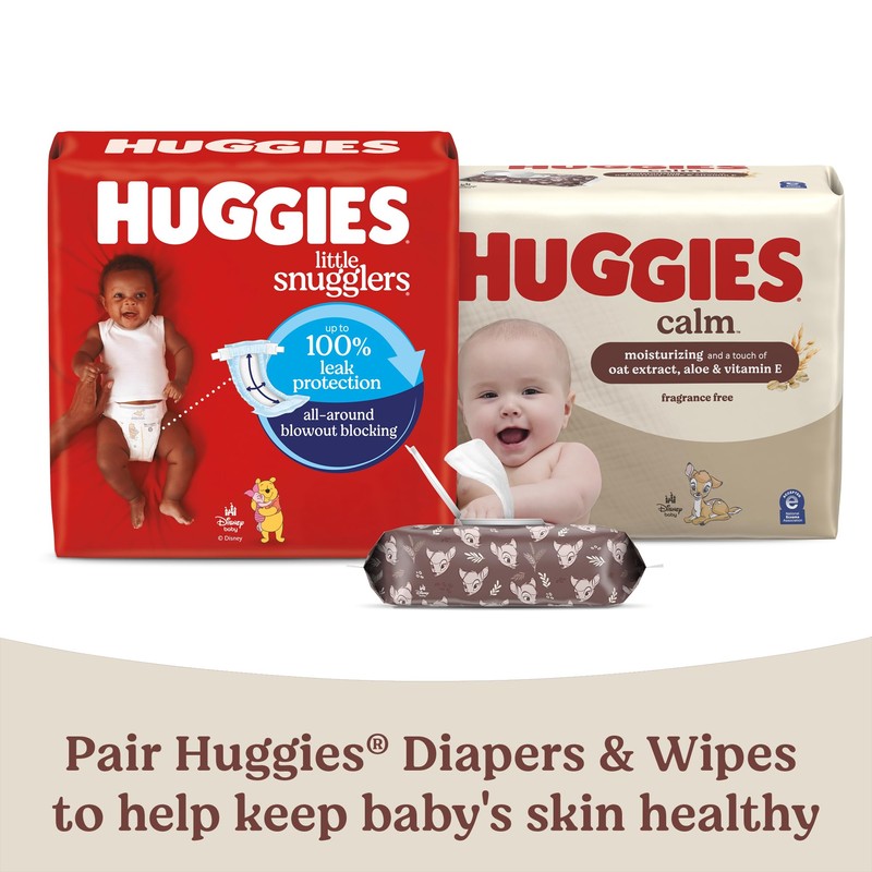 Huggies Calm Baby Wipes, Unscented, Hypoallergenic, 10 Push Button Packs