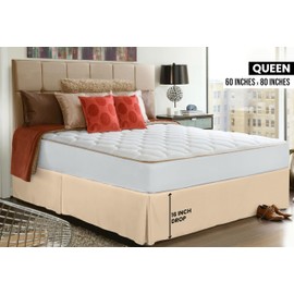 Utopia Bedding Queen Bed Skirt - Soft Quadruple Pleated Ruffle - Easy Fit with 16 Inch Tailored Drop - Hotel Quality, Shrinkage and Fade Resistant (Queen, Beige)