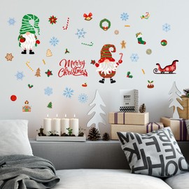 WOHAHA Christmas Sticker, Wall Sticker, Stylish, Christmas Decoration, Gnomes, Snowflakes, Sledding, DIY Window Stickers, Wall Stickers, Wall Stickers, Boys, Girls, Bedroom, Merry Christmas Wallpaper, Character, Removable Wallpaper, School, Kindergarten,