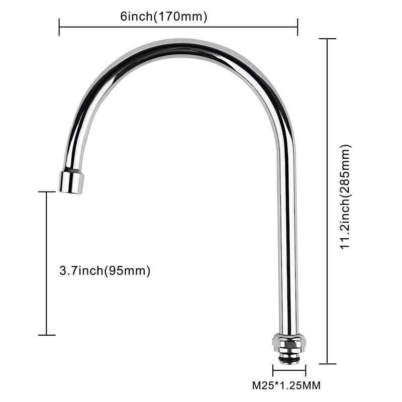 KWODE 6” Swivel Gooseneck Spout Replacement Kit for Commercial Kitchen