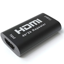JAMEGA - 4K HDMI Repeater Signal Amplifier | HDMI Extender Signal Amplifier HDMI Female to HDMI Female UHD 2160P 3D 1080P Aluminium up to 40 m Distance