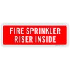 Fire Sprinkler Riser Inside Sign, 12"x 4" .04" Aluminum Reflective