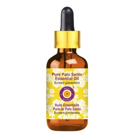 Deve Herbes Pure Palo Santo Essential Oil (Bursera graveolens) Steam Distilled with Glass Dropper 30ml (1 oz)