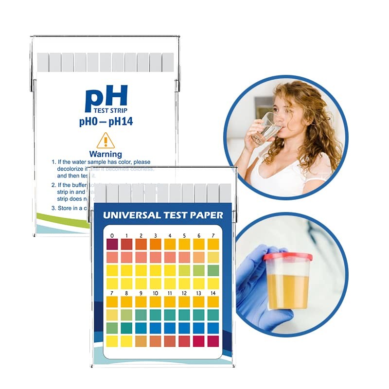 Plastic pH Test Strips, Universal Application (pH 0-14), 100 Strips