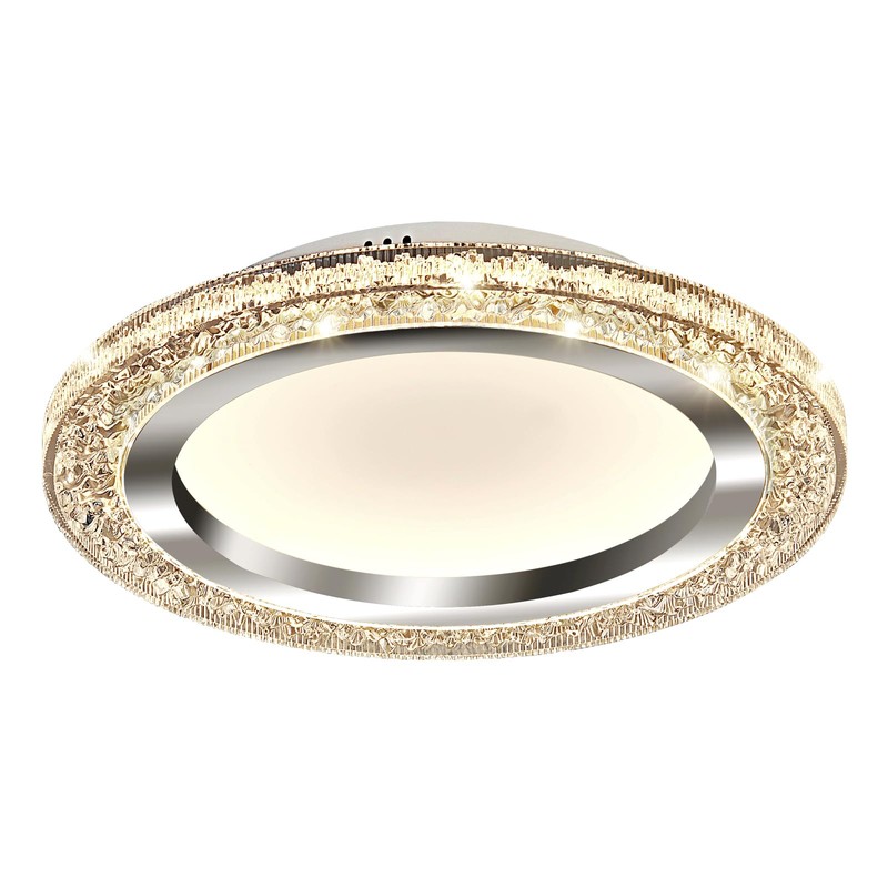 UOFUS 28W LED Flush Mount Ceiling Light Chrome 12inch Modern