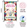 Mahjong Welcome Garden Flag 12x18 Mahjong Party Patio Decor for