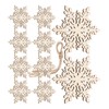 VORCOOL Christmas Wooden Snowflake Pendant: 10Pcs Decoration Embellishments with String