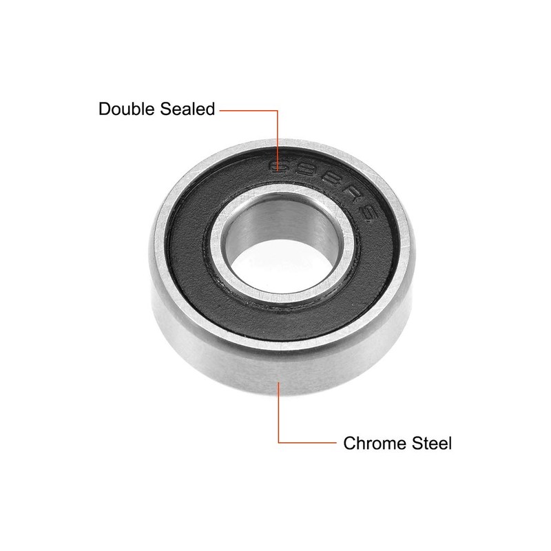 sourcing map 698-2RS Ball Bearings 8 x 19 x 6