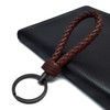 LABEN Key Chain Lambskin Handwoven Genuine Leather Keychain - Brown