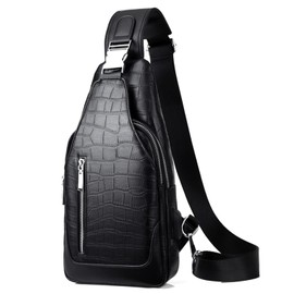 Leather Sling Bag Crossbody Backpack for Men Women Outdoor Travel Sports Camping Fishing Hunting Hiking Crossbody Shoulder Chest Pack Casual Daypack