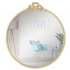 15.75" Bow Decorative Round Mirror, Gold Metal Frame Circle Mirror,