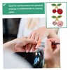 LALAFINA 3sets Cherry Shape Nail Charms Glitter Nail Art Decorations