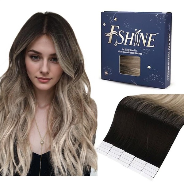 Fshine Tape in Hair Extensions 18 Inch Tape In Extensions