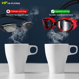 [eECO-FLYING] Kids Swimming Goggles, Long Term Anti-Fog Swimming Goggles for Kids (Purple & Red)