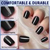 Bellelfin 240pcs Short Press on Nails Black Full Cover Short