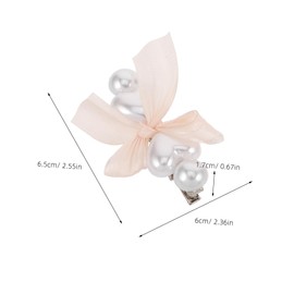 Healeved 6pcs Elegant Bow Hair Clips for Women Lightweight Duckbill Barrettes with Heart Beads Comfortable Hair Accessories for Weddings and Parties Versatile Styling