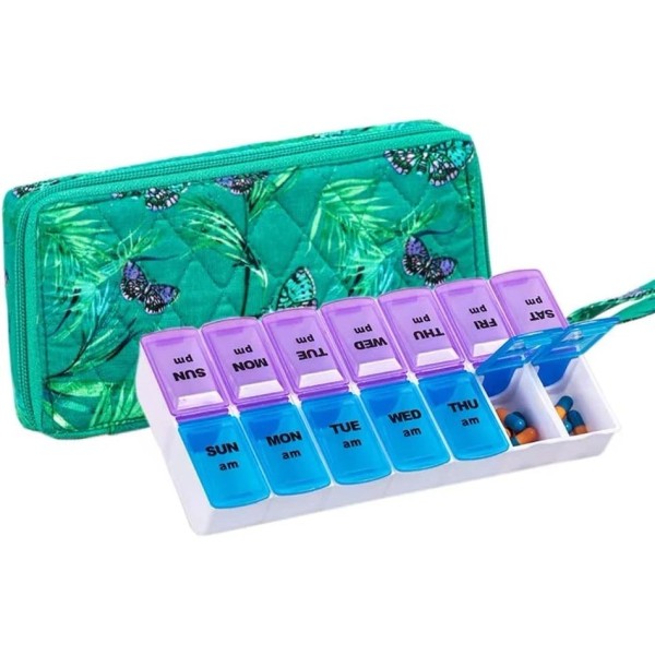 Branded ZUMD Weekly 7 Day Pill Organizer Case 2 Times