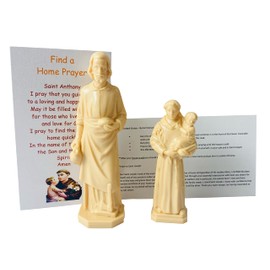 Westmon Works Saint Joseph and St Anthony Home Seller and Finder Kit Mini Statues with Prayer Cards for Selling and Buying a House