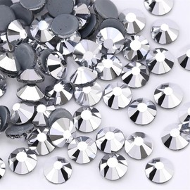 Jollin 2880pcs Hotfix Crystal Flatback Rhinestones Glass Diamonds for Crafts Crafts Decorations Clothes Shoes 4.0mm SS16 Silver Hematite