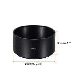 PATIKIL 62 mm Lens Hood Set, Long Focal Length, Frosted Interior, Anti-Glare with 67 mm Lens Cap and Cleaning Cloth for Camera Lens, Black