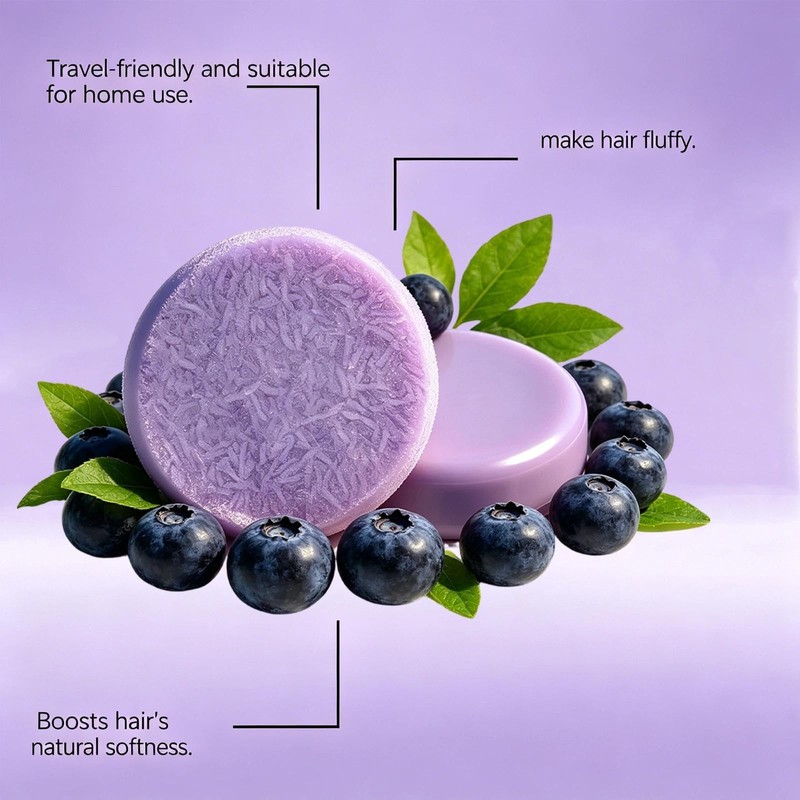 Blueberry Fields Shampoo & Conditioner Bar Set, Solid Hair Wash