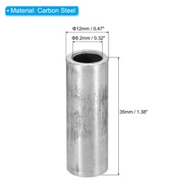 PATIKIL M8 Steel Spacers, 6 Pcs Metal Spacers Steel 8.2mm ID x 12mm OD x 35mm L Carbon Steel Spacer Screw Standoff Round for 5/16in or M8 Screw Bolts