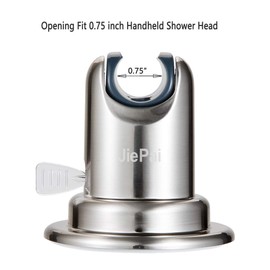 JiePai Vacuum Suction Cup Shower Head Holder,Adhesive Adjustable Suction Handheld Shower Holder Bracket,Removable Wall Mount Head Holder for Bathroom,Brushed Nickel