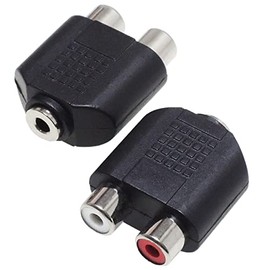 KAUMO 3.5mm Stereo Mini Plug (Female) to RCA Pin Jack Red White (Female) Converter Adapter (1 piece)