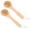 Healvian 2pcs Natural Pig Bristle Shower Scrubbers for Gentle Exfoliating