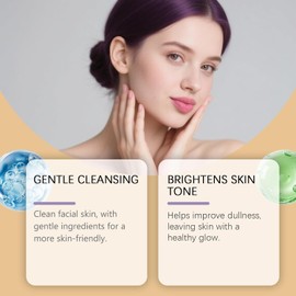 Limpiador facial de cúrcuma, lavado facial de limpieza profunda para mujer, aclaramiento de la piel, antienvejecimiento, aceite de con cúrcuma y coco infundido, mejora la sequedad y el (6)