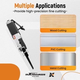 maXpeedingrods Air Reciprocating Body Saw and File Accessories Kit, Pneumatic Body Saws Tool with 6PCS 24T & 32T Blades Heavy Duty Hacksaw Cutter for Metal Sheet Cutting