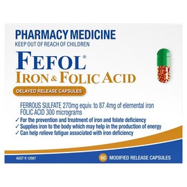Fefol Iron & Folic Acid Delayed Release Cap X 60