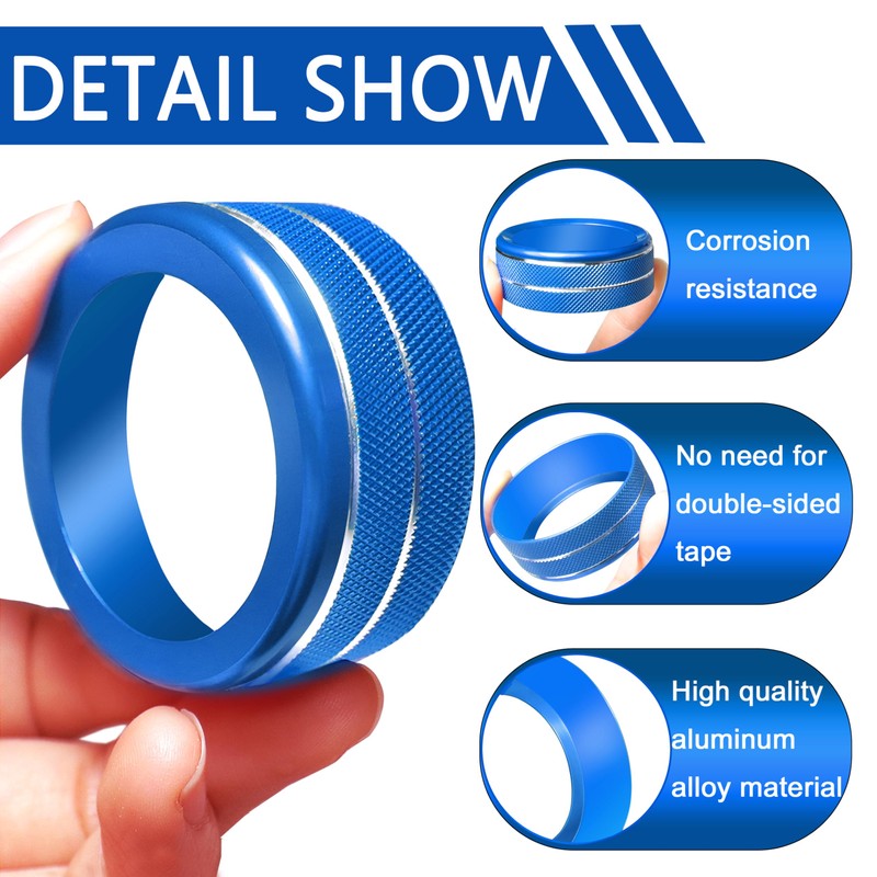 SENSHINE AC Knob Cover Vent Outlet Trim Ring for Jeep
