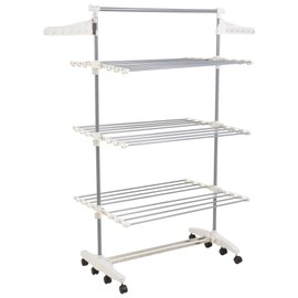 Everyday Home Heavy Duty 3 Tier Laundry Rack- Stainless Steel Clothing Shelf for Indoor/Outdoor Use with Tall Bar Best Used for Shirts Towels Shoes