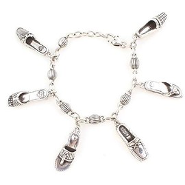 Brighton Silver Sandal Shoe Charm Bracelet