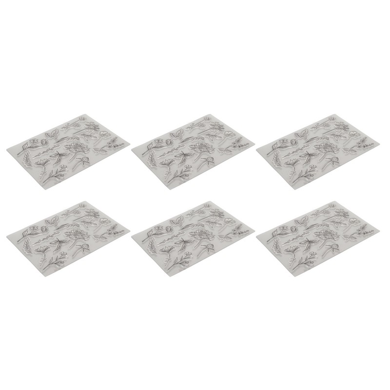 6pcs Clear Stamps Innovative Decorative Flower TPR Clear Stamps for