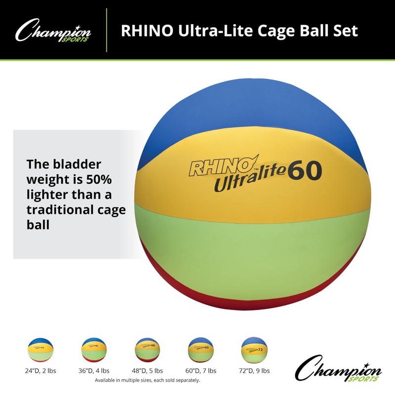 Champion Sports UL24SET Rhino Lite Cage Ball Set, Multicolored, 24"