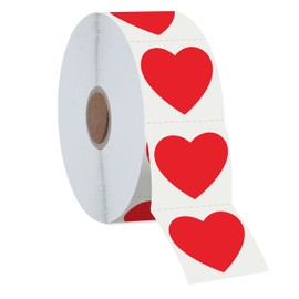 Pack of 1200 Red Heart Stickers with Perforation Line on Roll, Use for Valentine's Day, Price Lists, Blood Donations, Doctor's Offices, Teachers and Classrooms, Bookmarks (3.8 cm Diameter)