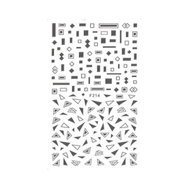 Geometric Figure Stripes Lines Grids Abstract Totem Nail Sticker Decals F214 Silver Nail Wraps Stickers Manicure Supplies for Women Nails Full Long Lasting Easy Apply and Remove