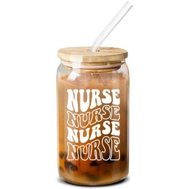 NewEleven Gifts For Nurse - Nurse Gift For Women - Caregiver Appreciation Gifts, Nursing Student, Nurses Practitioner - RN Gift For Nurses Women - 16 Oz Coffee Glass